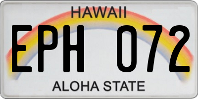 HI license plate EPH072