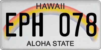HI license plate EPH078