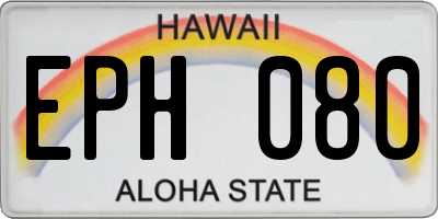 HI license plate EPH080