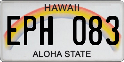 HI license plate EPH083