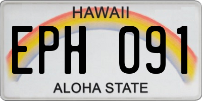 HI license plate EPH091