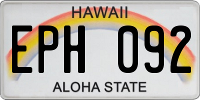 HI license plate EPH092