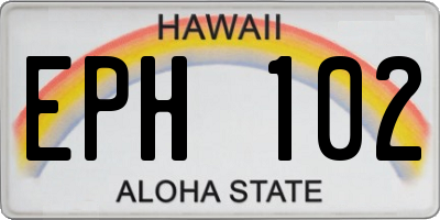 HI license plate EPH102