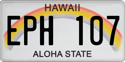 HI license plate EPH107