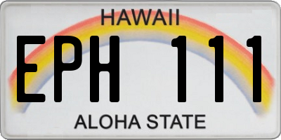 HI license plate EPH111