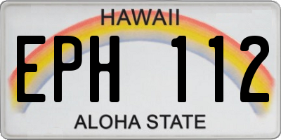 HI license plate EPH112