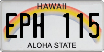 HI license plate EPH115