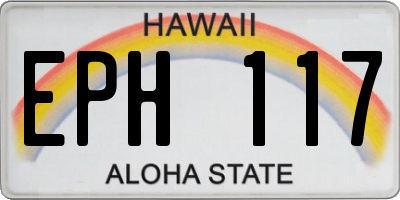 HI license plate EPH117