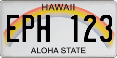 HI license plate EPH123