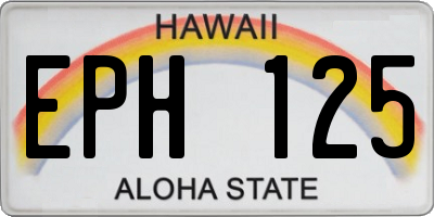 HI license plate EPH125