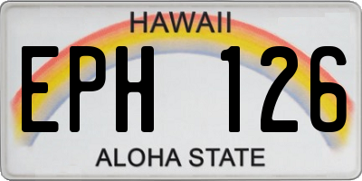 HI license plate EPH126