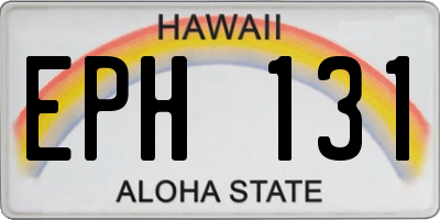 HI license plate EPH131