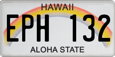 HI license plate EPH132