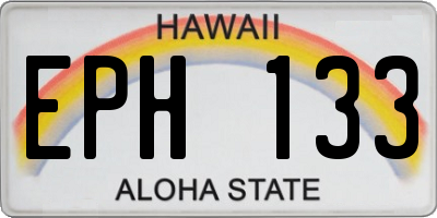 HI license plate EPH133