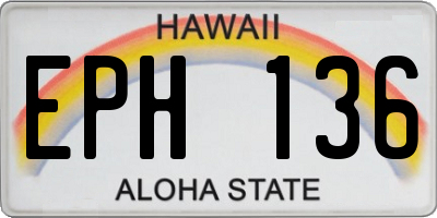 HI license plate EPH136