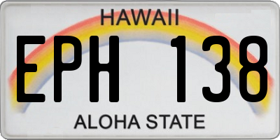 HI license plate EPH138