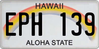 HI license plate EPH139