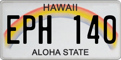 HI license plate EPH140