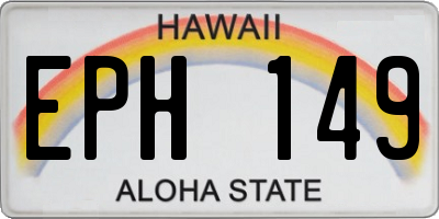 HI license plate EPH149
