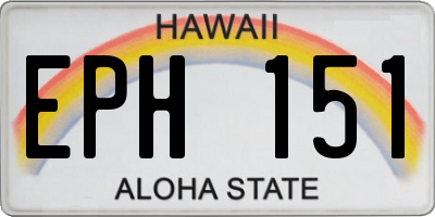 HI license plate EPH151