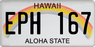 HI license plate EPH167