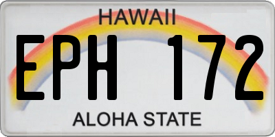 HI license plate EPH172