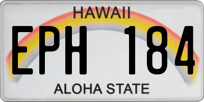HI license plate EPH184