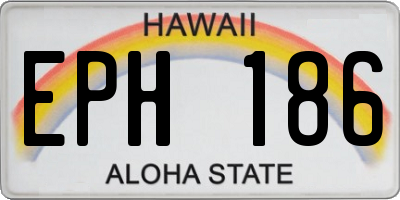 HI license plate EPH186