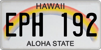 HI license plate EPH192