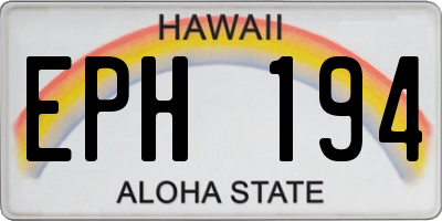 HI license plate EPH194