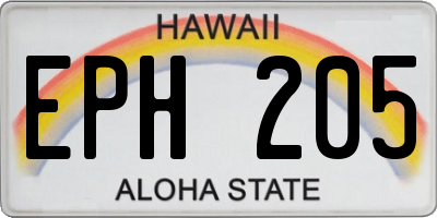HI license plate EPH205