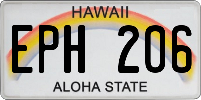 HI license plate EPH206