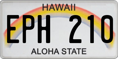 HI license plate EPH210
