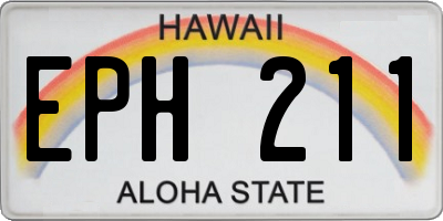 HI license plate EPH211