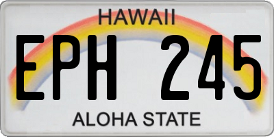 HI license plate EPH245