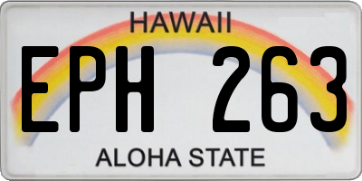 HI license plate EPH263
