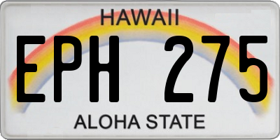 HI license plate EPH275