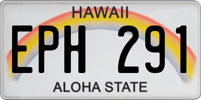 HI license plate EPH291