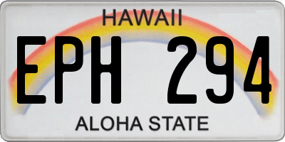 HI license plate EPH294