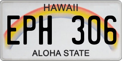HI license plate EPH306