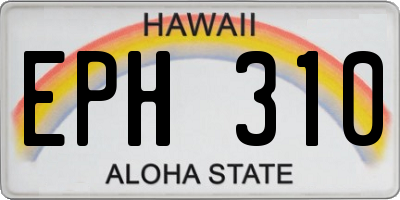 HI license plate EPH310