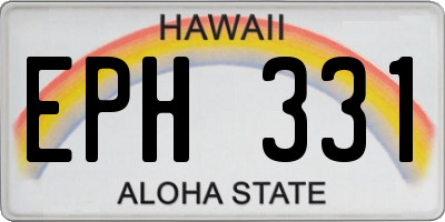 HI license plate EPH331