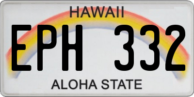HI license plate EPH332