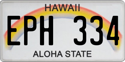 HI license plate EPH334