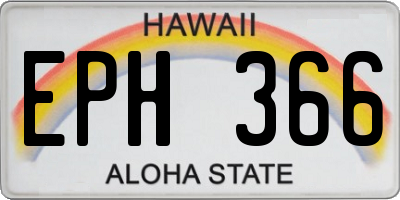 HI license plate EPH366