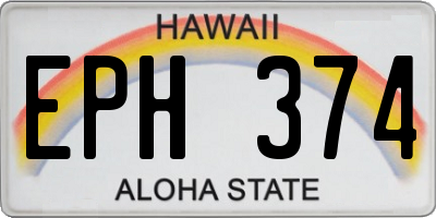 HI license plate EPH374