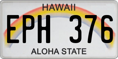 HI license plate EPH376