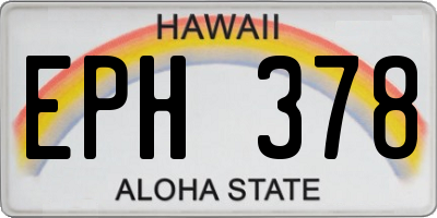 HI license plate EPH378