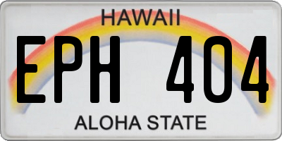 HI license plate EPH404