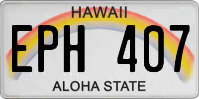 HI license plate EPH407